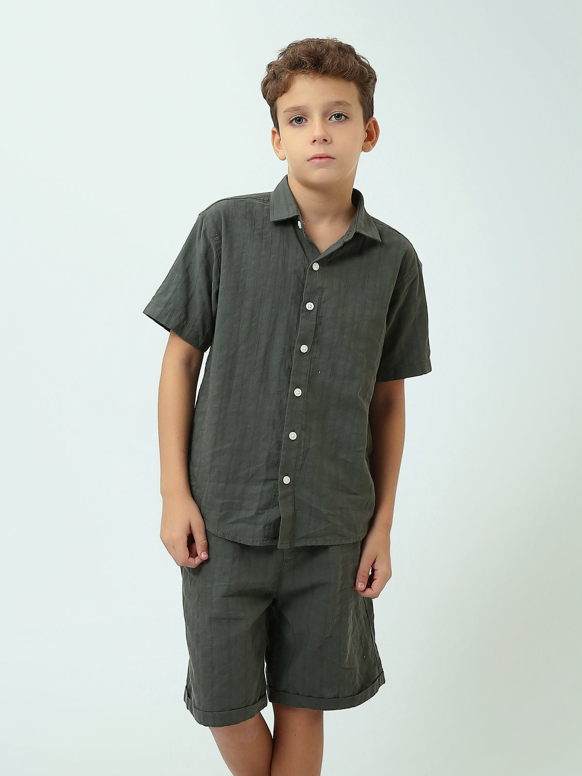 Town Team - Kids' plain top Boys Shirt Sets Beige Linen Blend
