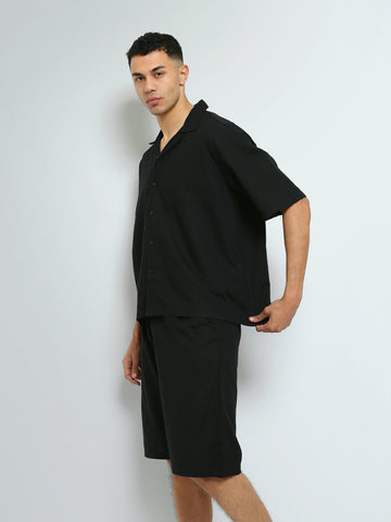 Town Team - Men's plain top Shirt Sets Orange Linen