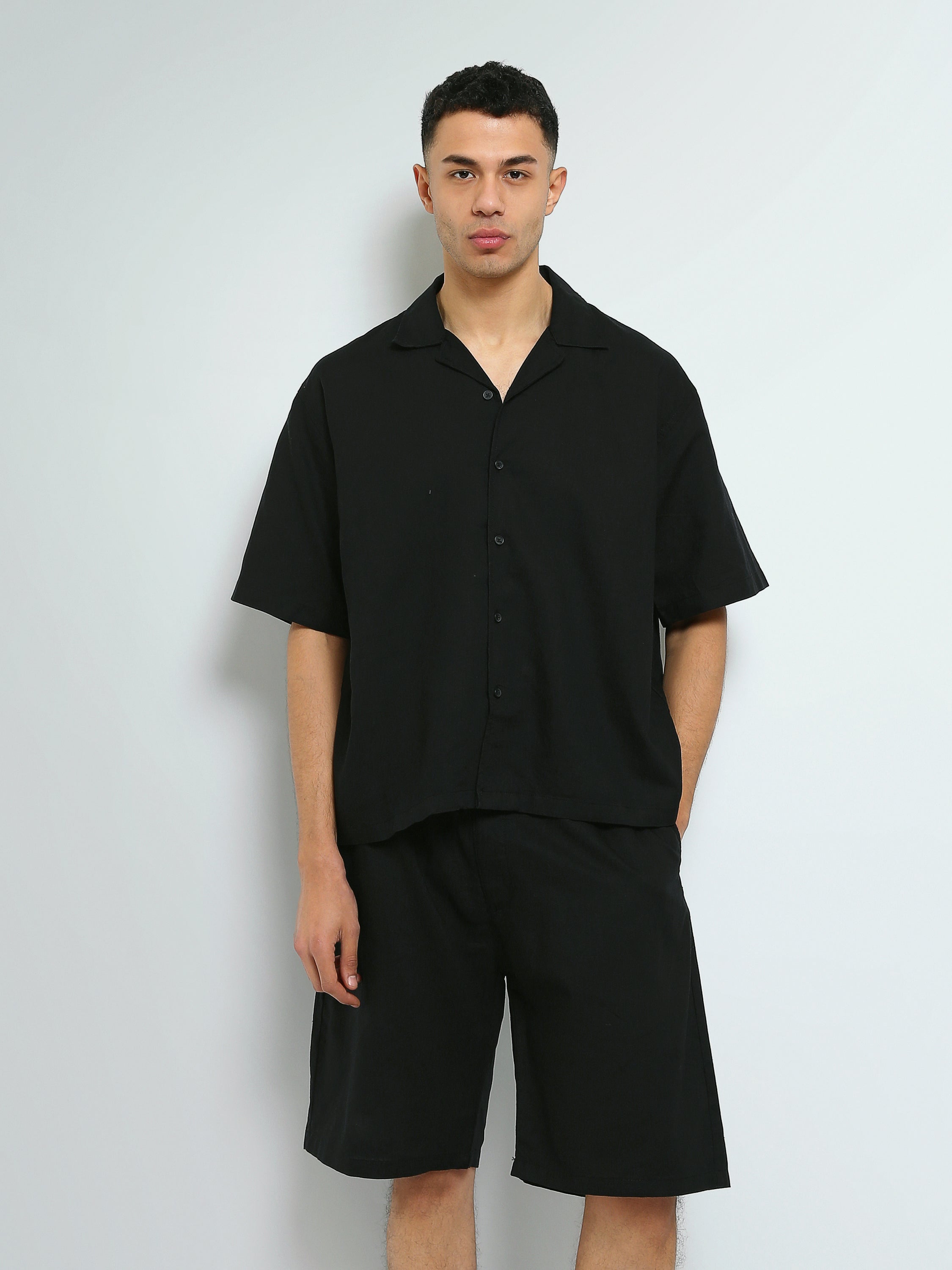 Town Team - Men's plain top Shirt Sets Orange Linen