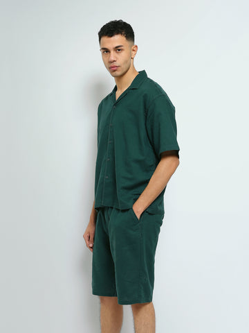 Town Team - Men's plain top Shirt Sets Orange Linen