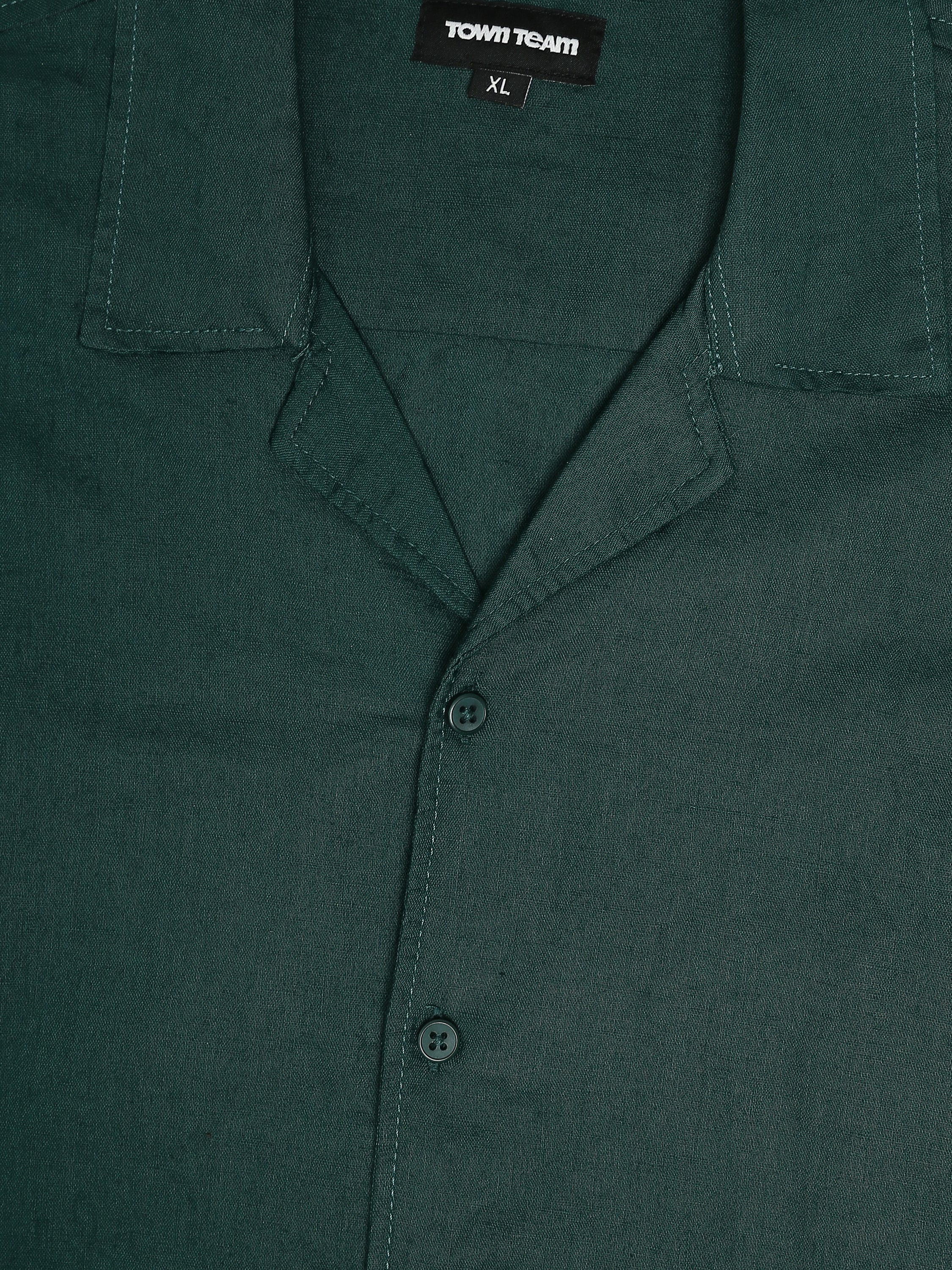 Town Team - Men's plain top Shirt Sets Orange Linen