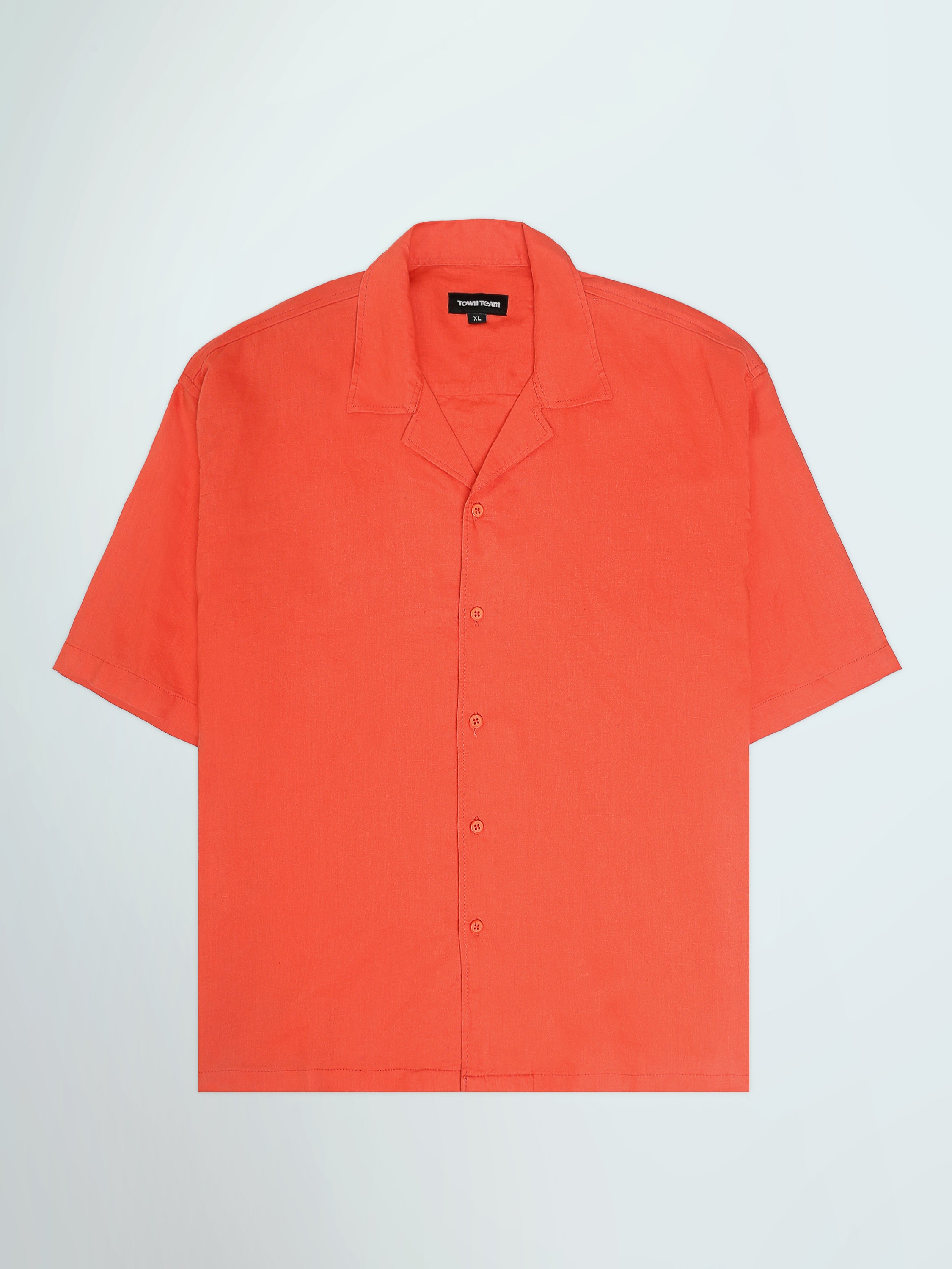 Town Team - Men's plain top Shirt Sets Orange Linen