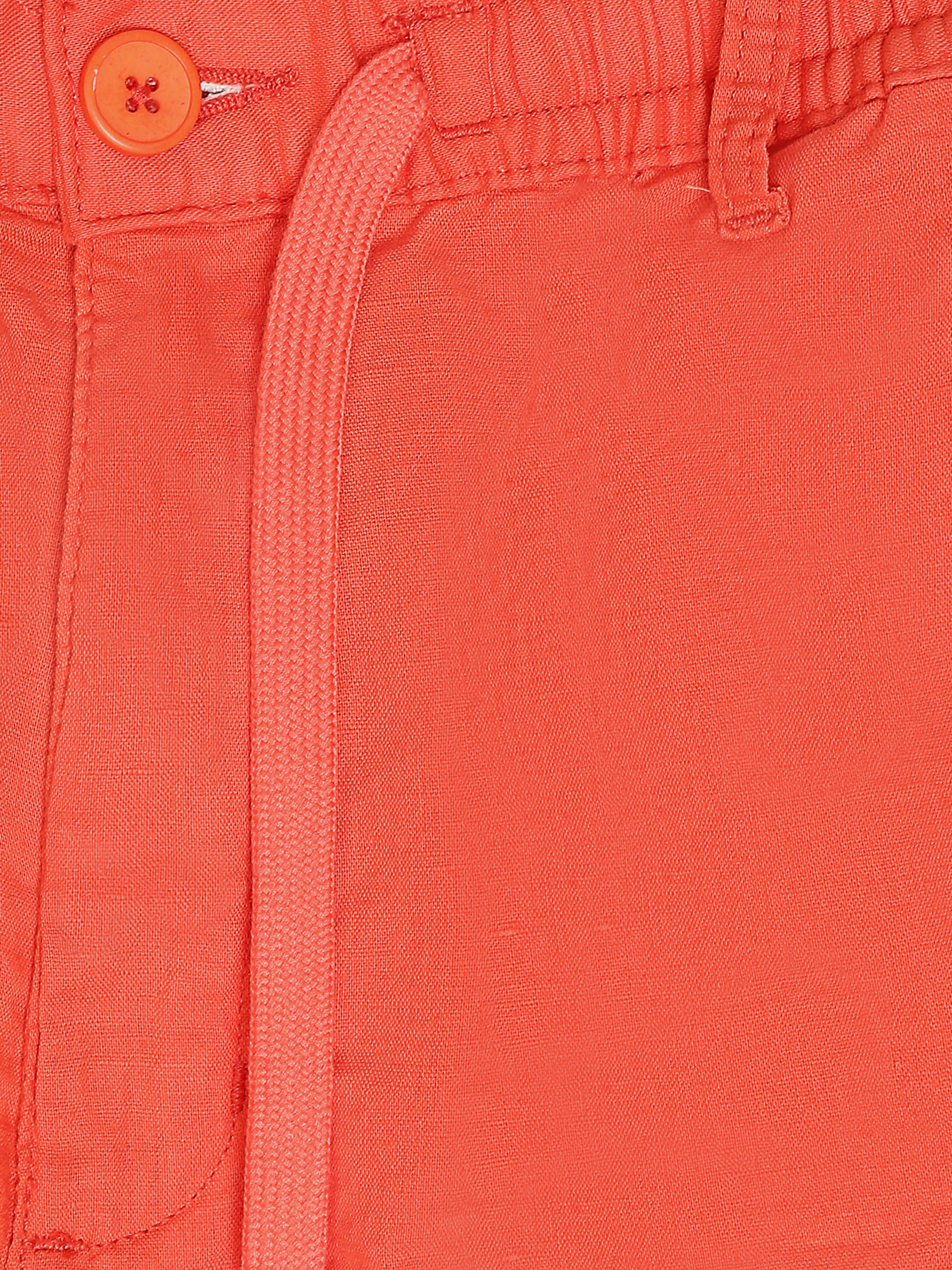 Town Team - Men's plain top Shirt Sets Orange Linen