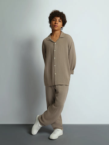Shirt Sets Oversize fit/Baggy fit plain top