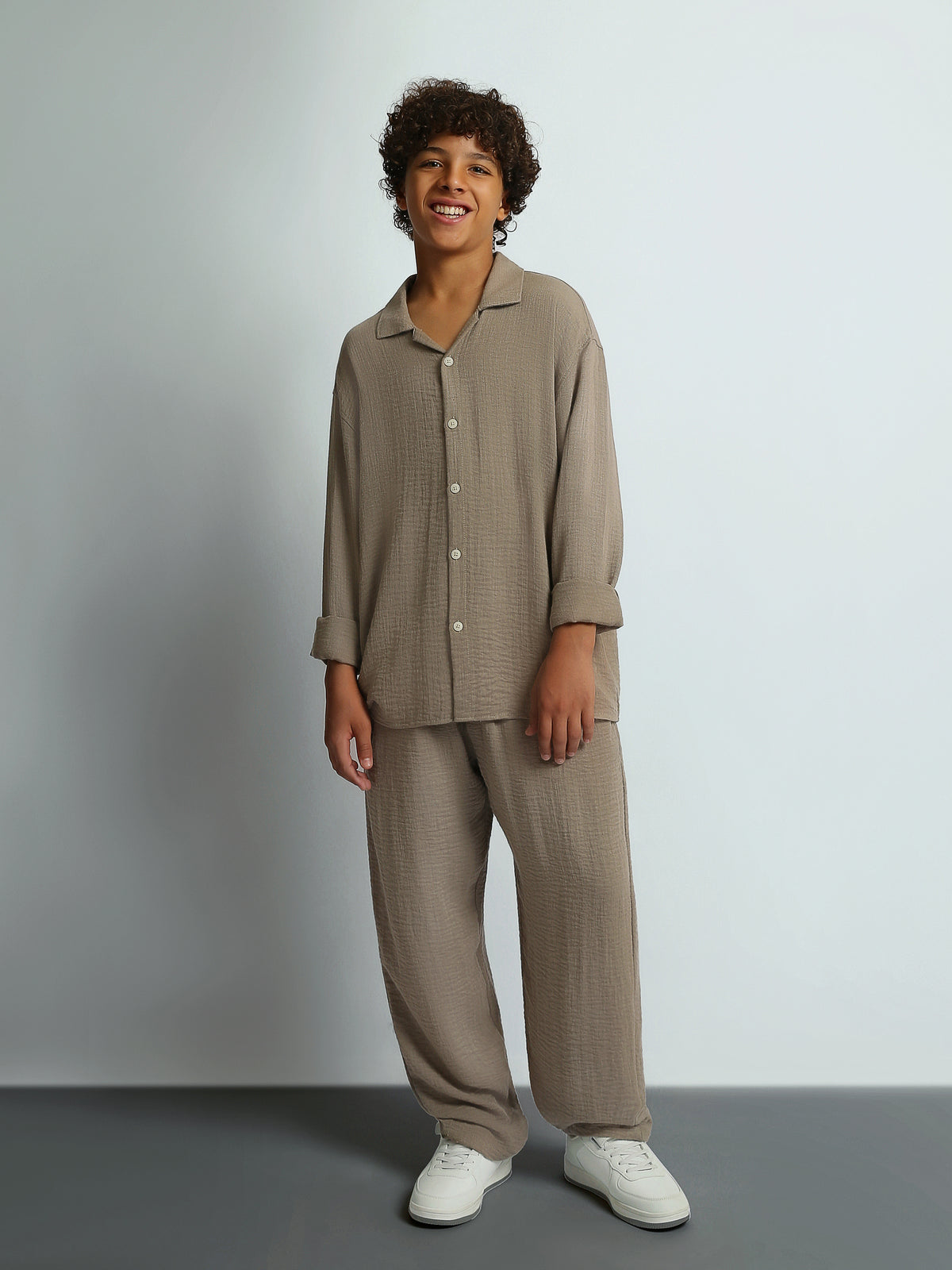 Shirt Sets Oversize fit/Baggy fit plain top