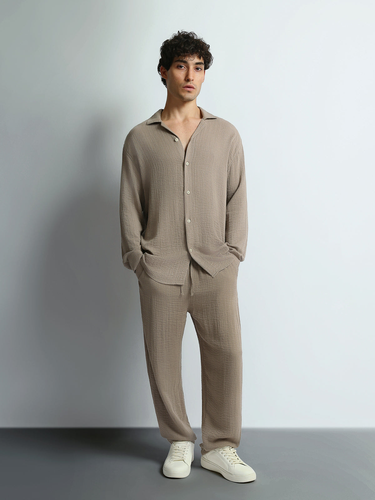 Shirt Sets Oversize fit/Baggy fit plain top