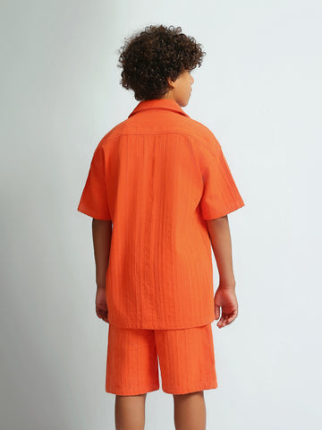 Shirt Sets oversize fit shirt + relaxed fit short texture top