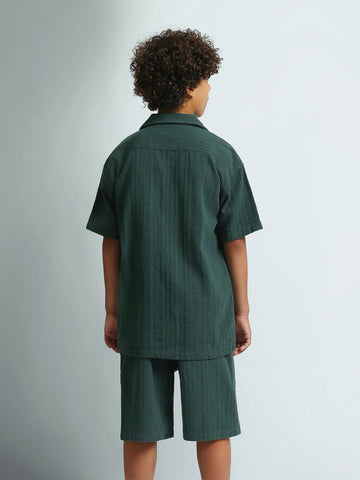 Shirt Sets oversize fit shirt + relaxed fit short texture top