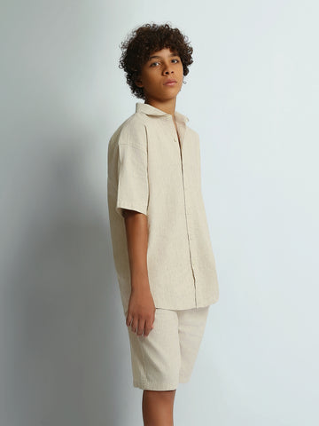 Shirt Sets oversize fit shirt + relaxed fit short plain top