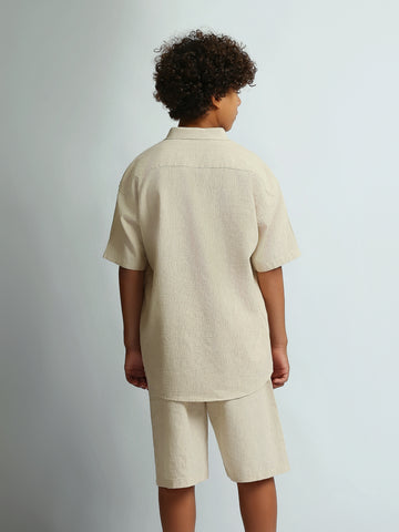 Shirt Sets oversize fit shirt + relaxed fit short plain top
