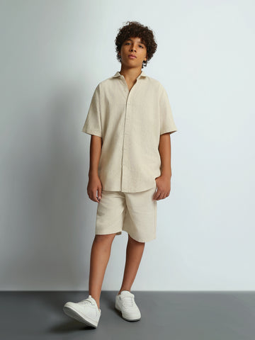 Shirt Sets oversize fit shirt + relaxed fit short plain top