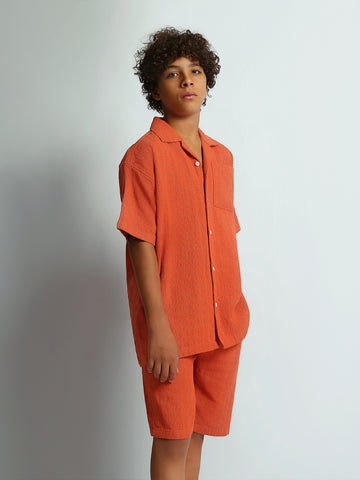 Shirt Sets oversize fit shirt + relaxed fit short texture
