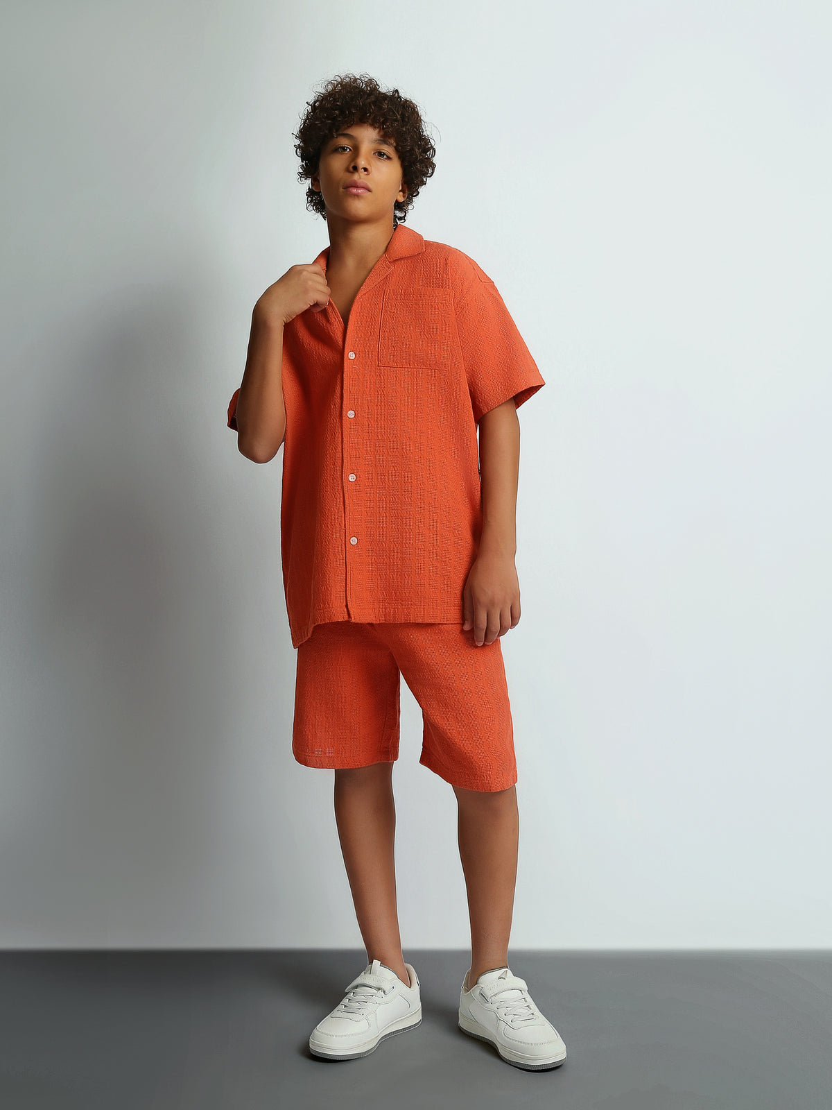 Shirt Sets oversize fit shirt + relaxed fit short texture