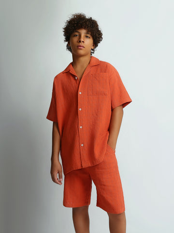 Shirt Sets oversize fit shirt + relaxed fit short texture