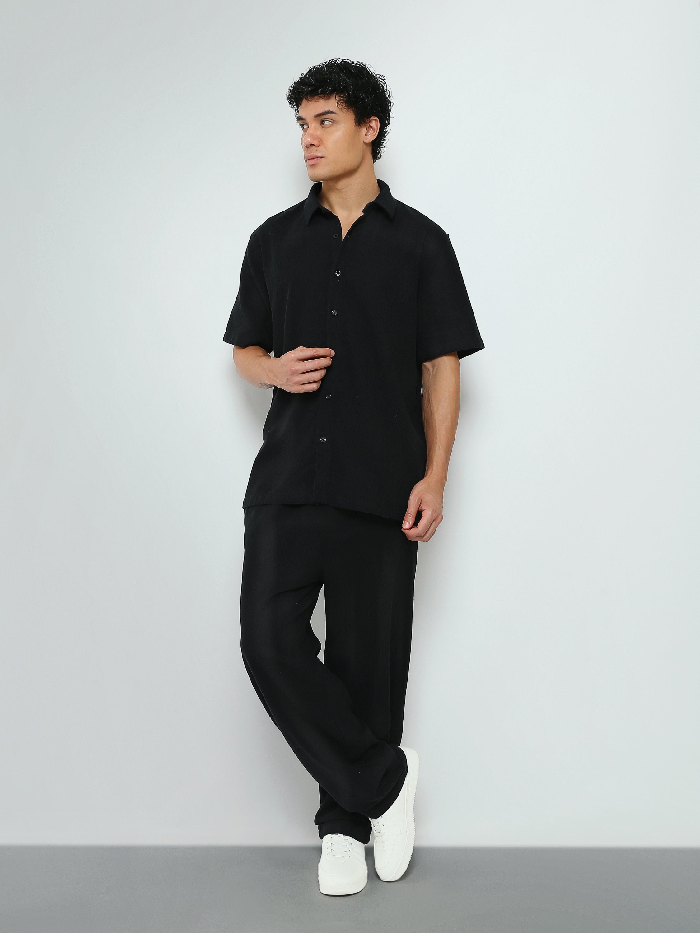 Town Team - Men's plain top Shirt Sets Black