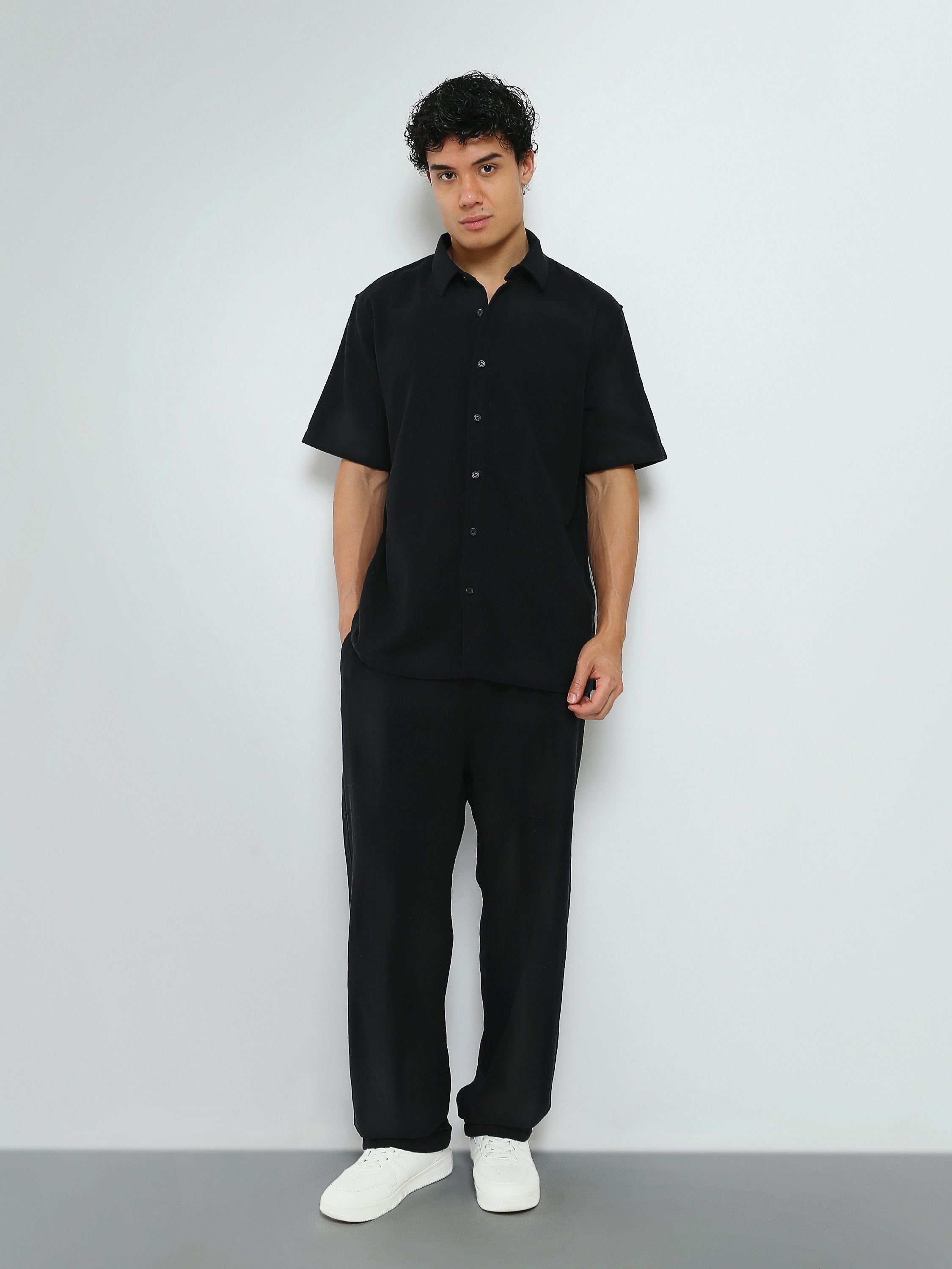 Town Team - Men's plain top Shirt Sets Black