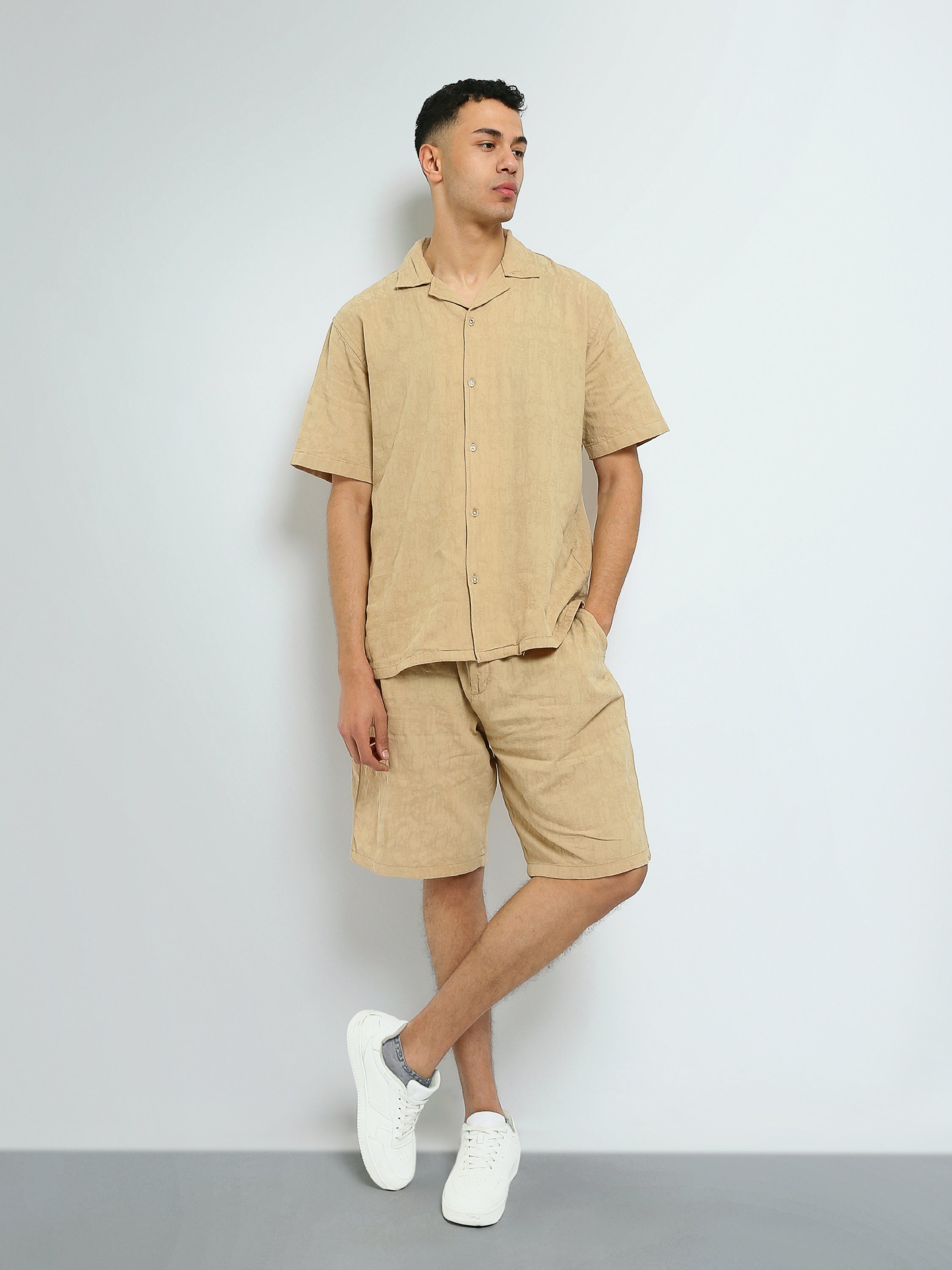Town Team - Men's plain top Shirt Sets Beige