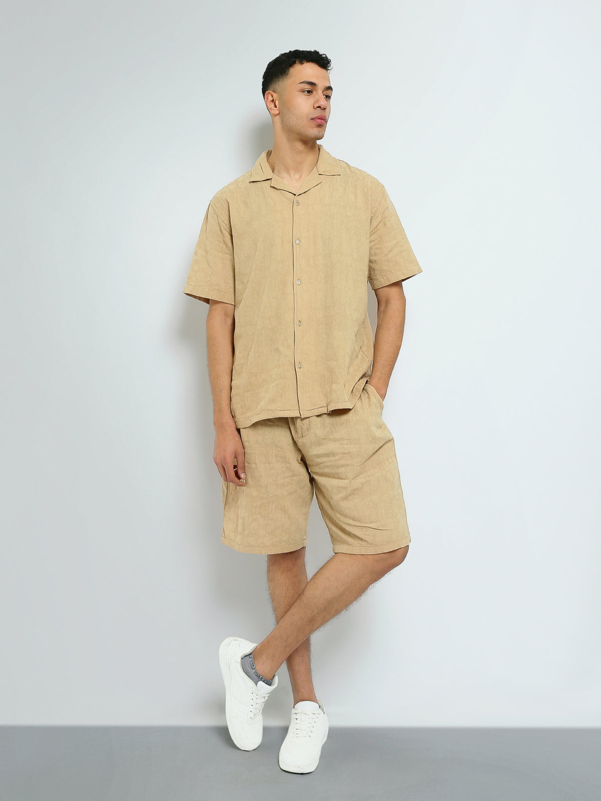 Town Team - Men's plain top Shirt Sets Beige