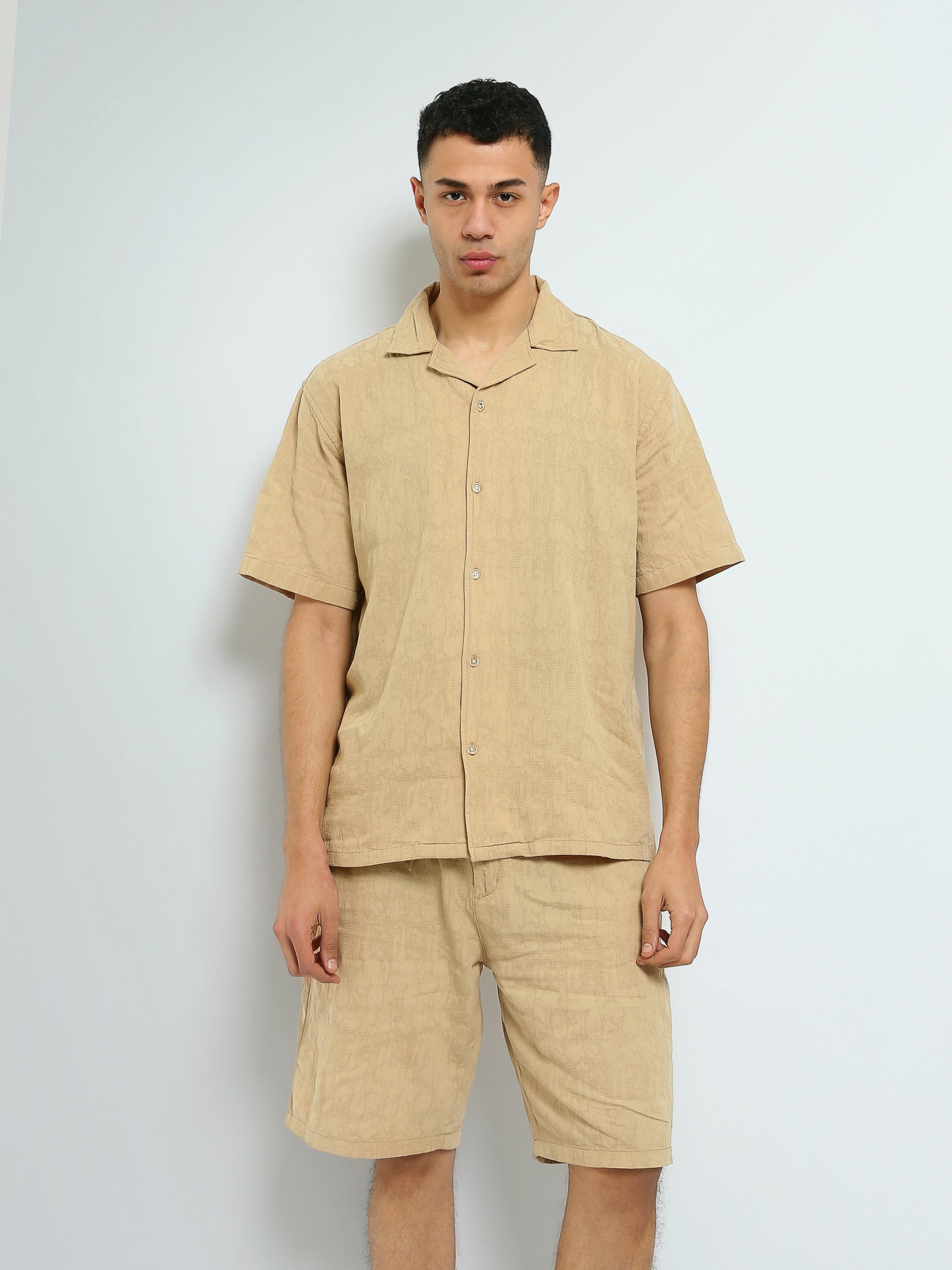 Town Team - Men's plain top Shirt Sets Beige