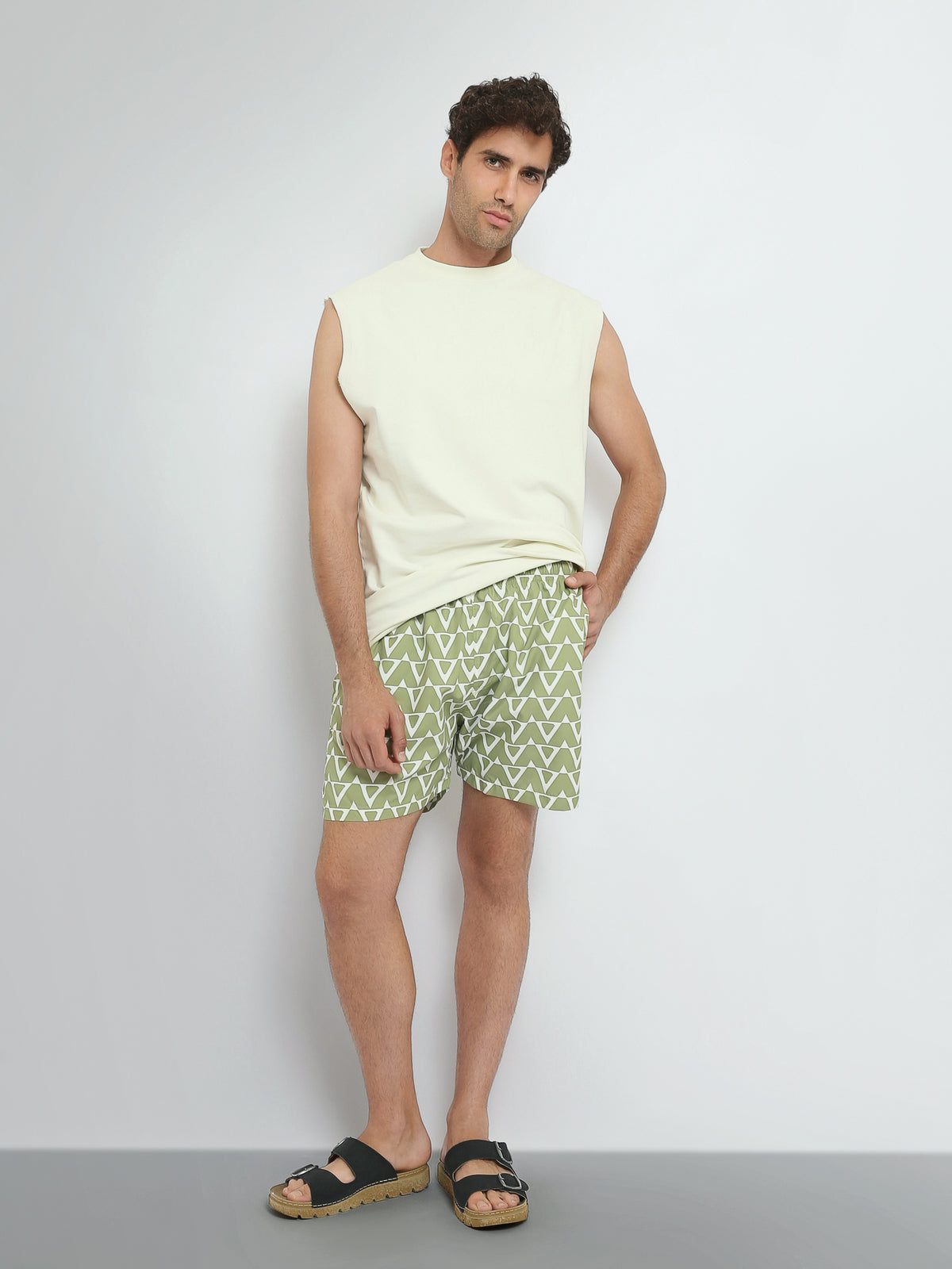 Town Team swim shorts all-over print PISTCHIO
