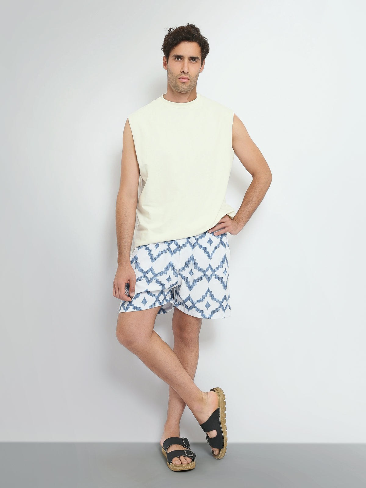 Town Team swim shorts all-over print BLU/WHT