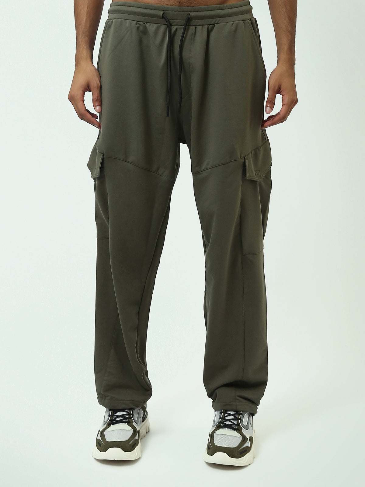 Town Team - Men's Baggy embroidered Sweatpants Black Summer Melton