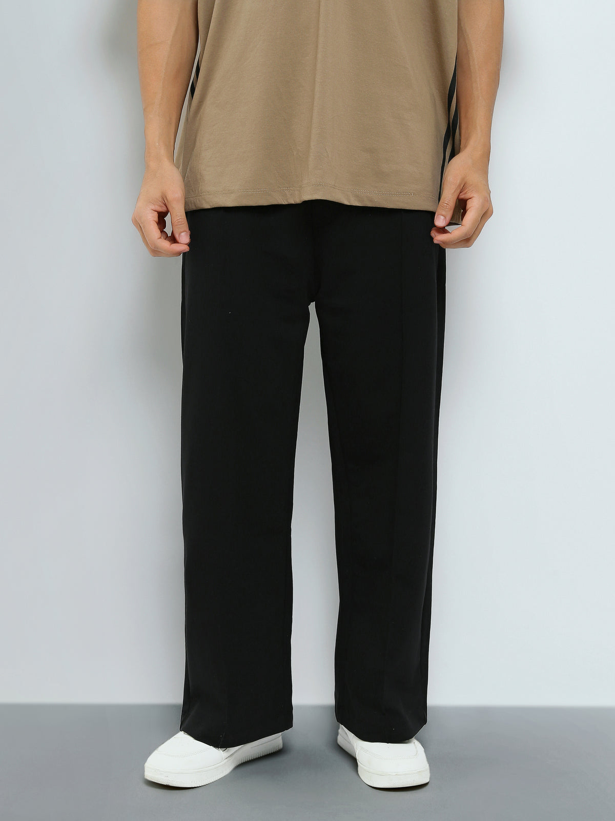 Town Team - Men's Flared  Printed Sweatpants OFF WHIT Summer Melton