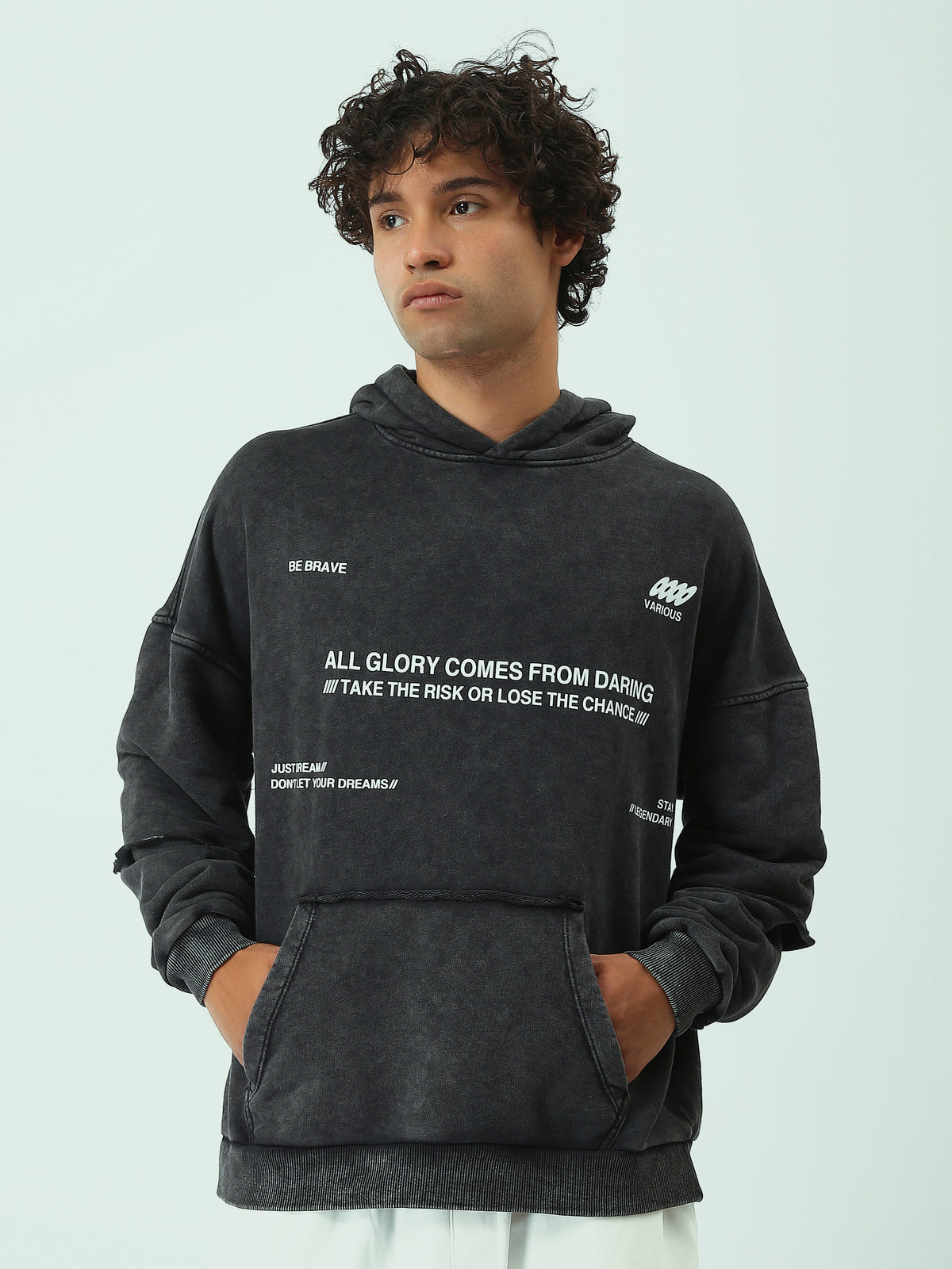 Town Team - Men's Relaxed tie-dye Sweatshirts Charcoal Summer Melton