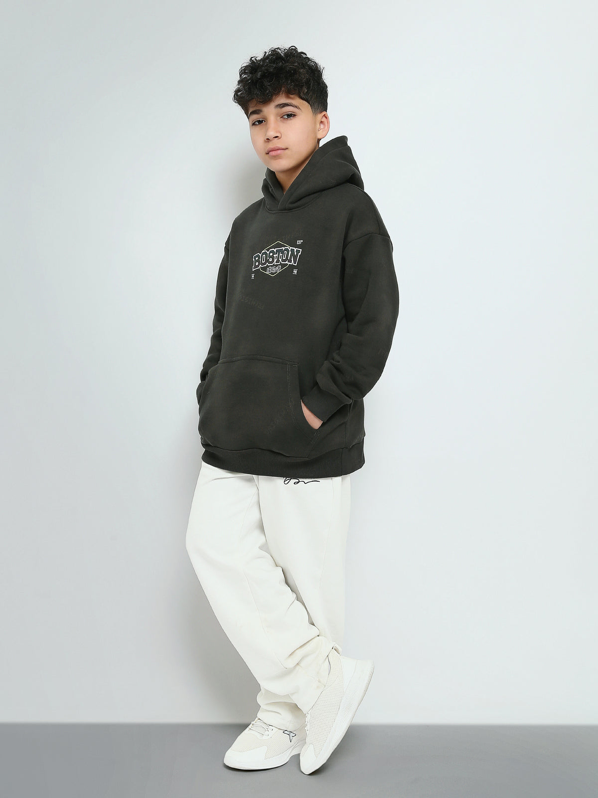 Town Team - Men's Oversized all over print Teens Boys Sweatshirts D-OLIVE