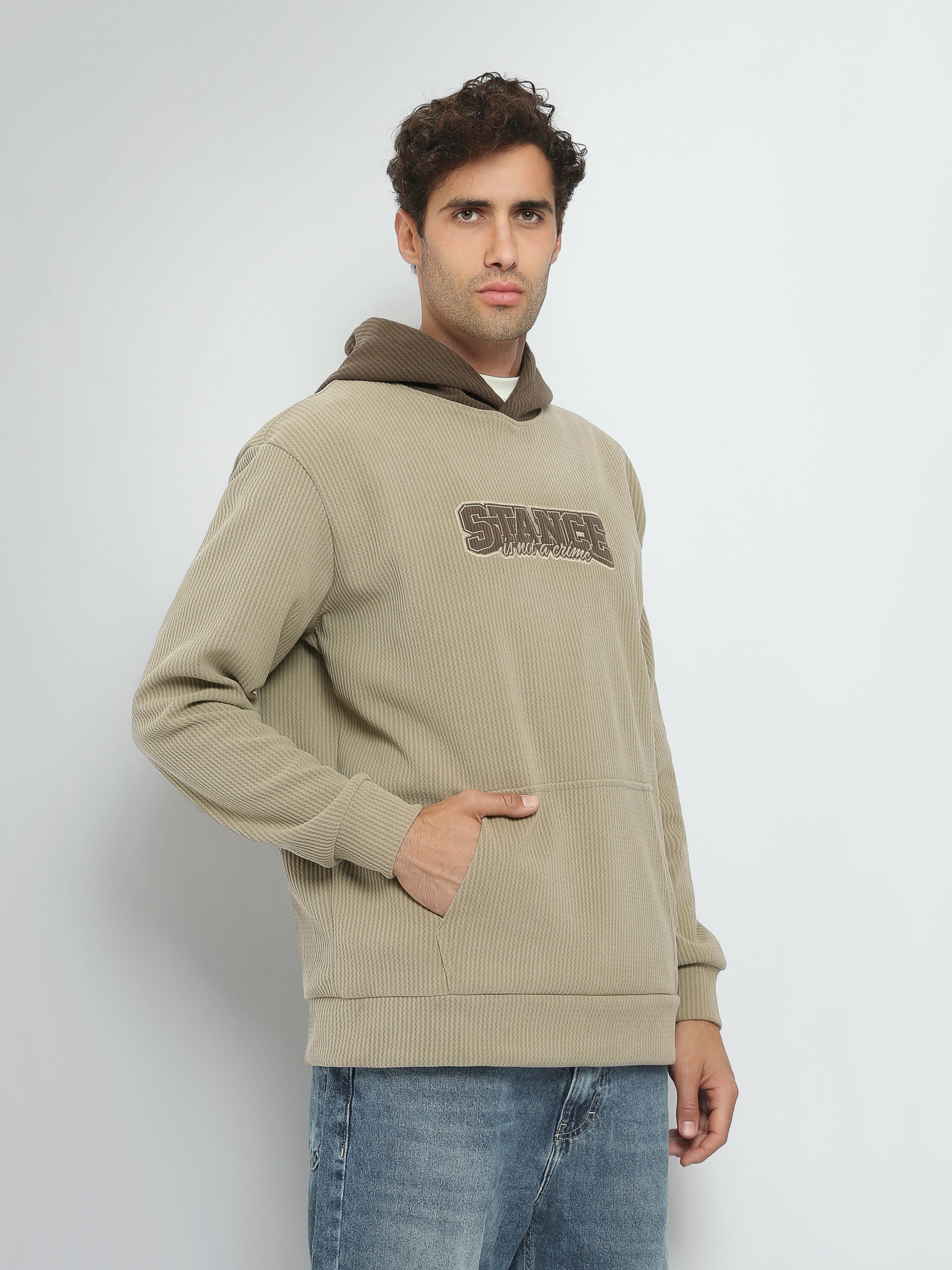 Town Team sweatshirts embroidered corduroy BEG/BRN