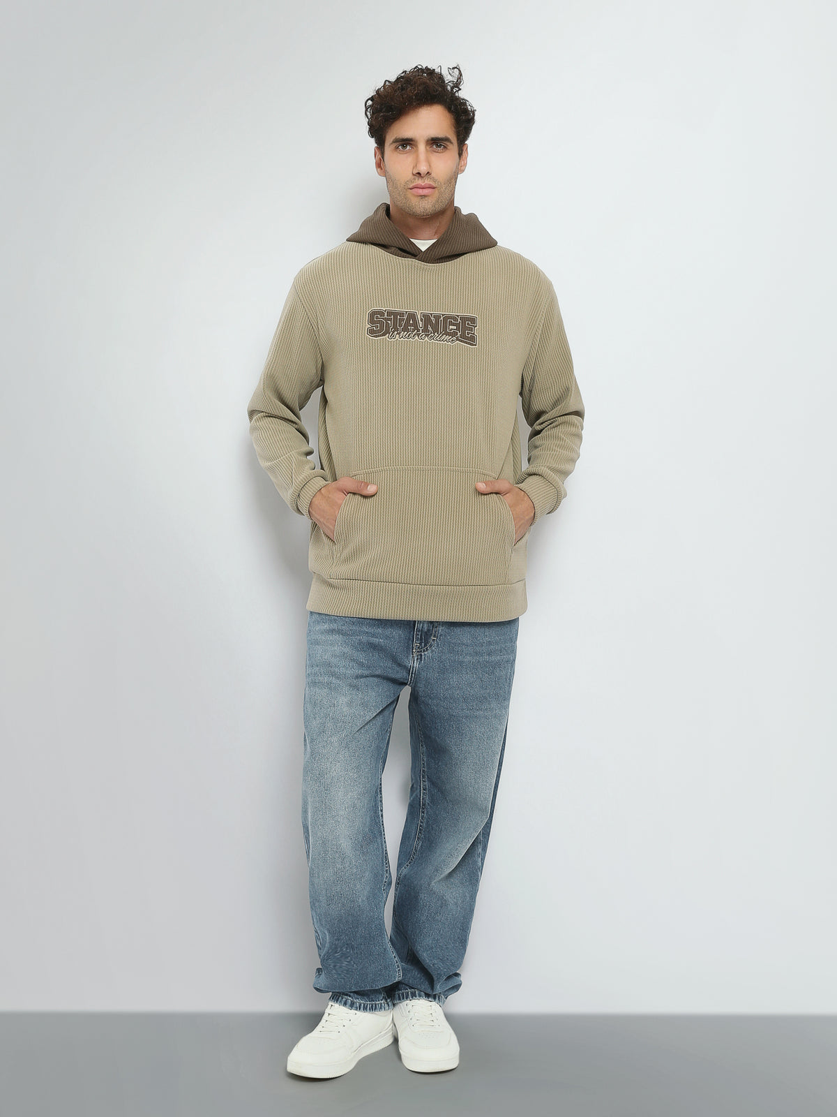 Town Team sweatshirts embroidered corduroy BEG/BRN