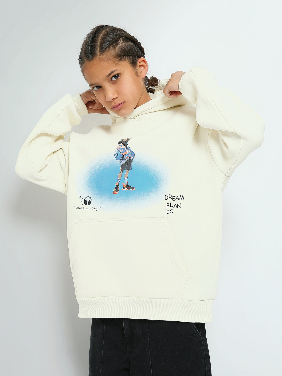 Town Team - Kids' Oversized printed Boys Sweatshirts OFF WHIT