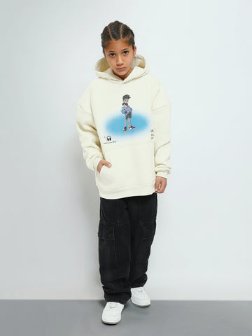 Town Team - Kids' Oversized printed Boys Sweatshirts OFF WHIT