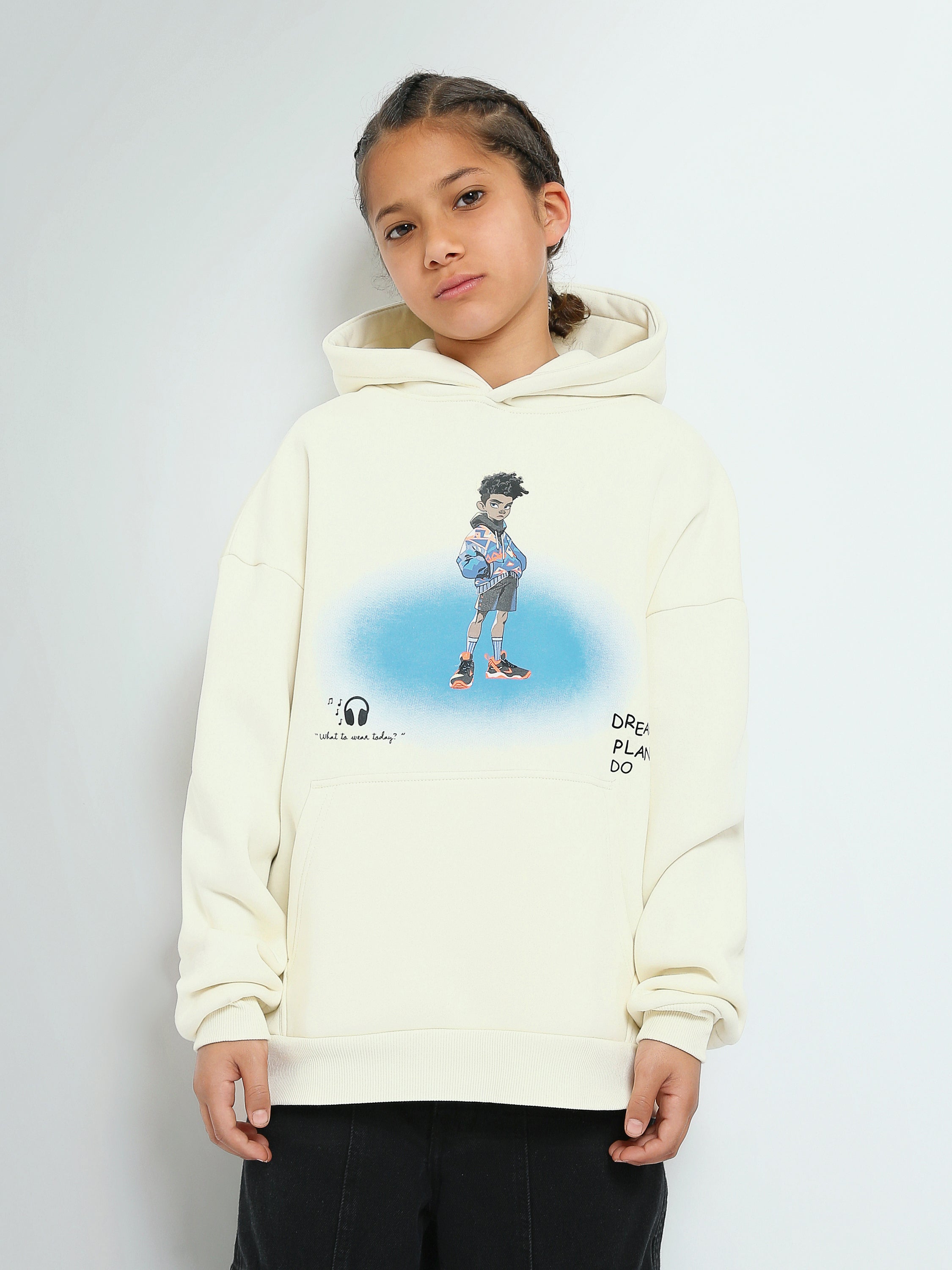 Town Team - Kids' Oversized printed Boys Sweatshirts OFF WHIT