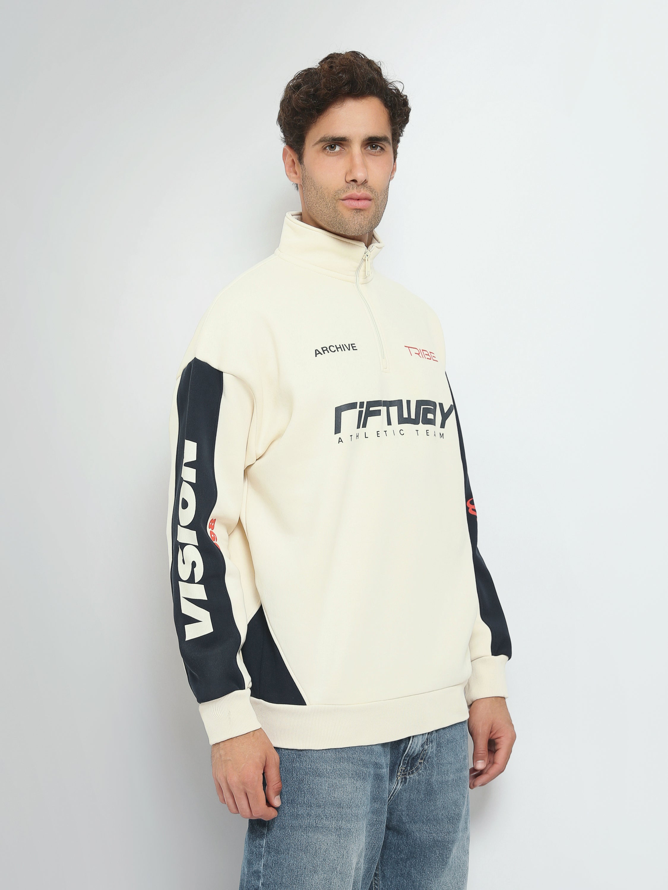 Town Team sweatshirts printed relaxed fit WHT/NVY