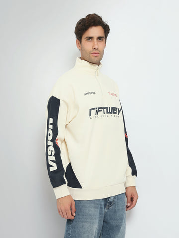 Town Team sweatshirts printed relaxed fit WHT/NVY
