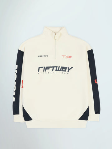 Town Team sweatshirts printed relaxed fit WHT/NVY