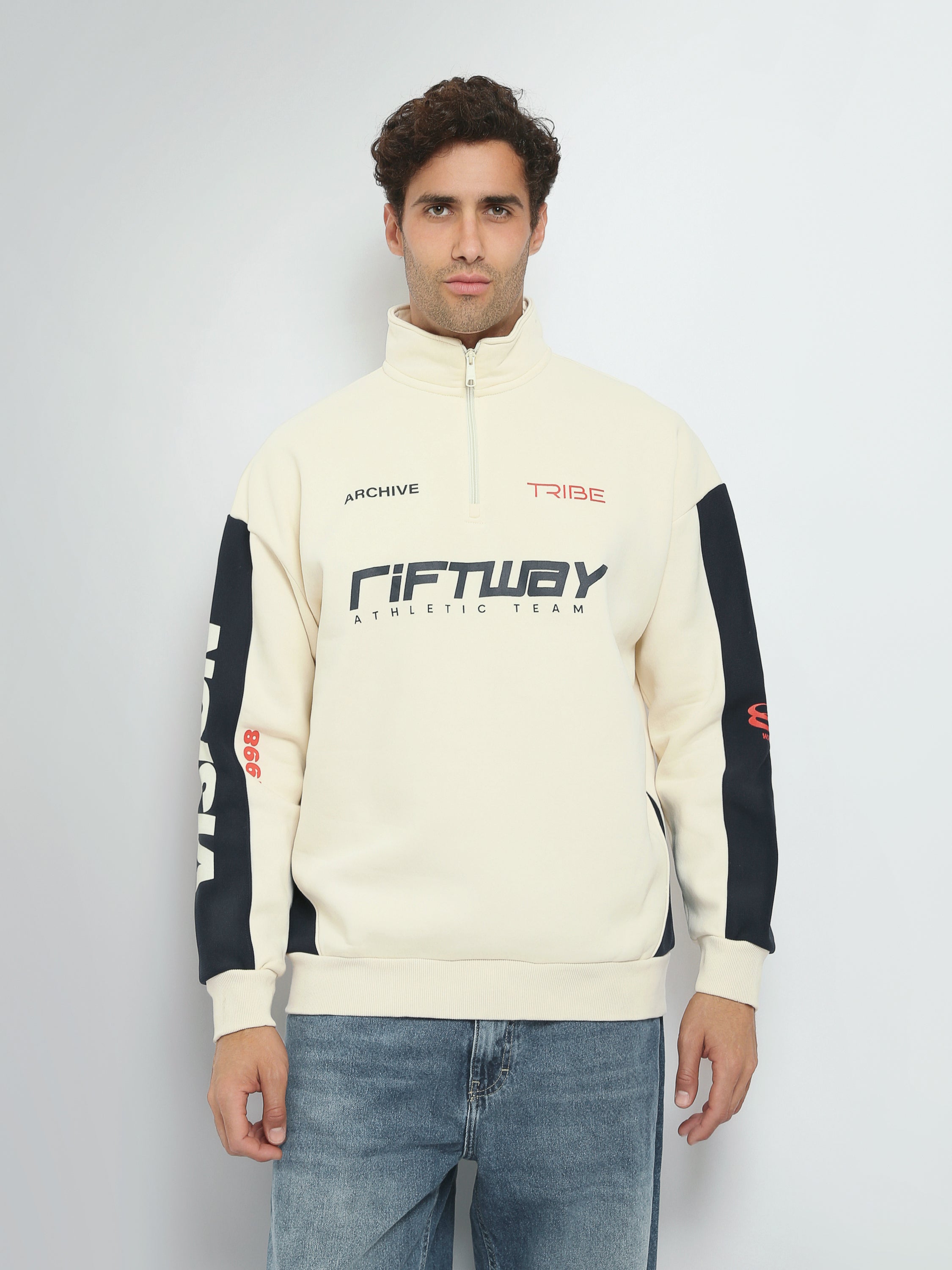 Town Team sweatshirts printed relaxed fit WHT/NVY