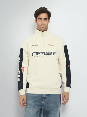 Town Team sweatshirts printed relaxed fit WHT/NVY