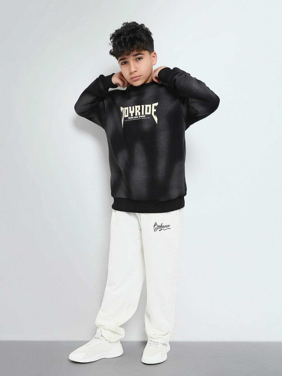 Town Team - Kids' Oversized tie-dye Boys Sweatshirts Black Cotton Blend