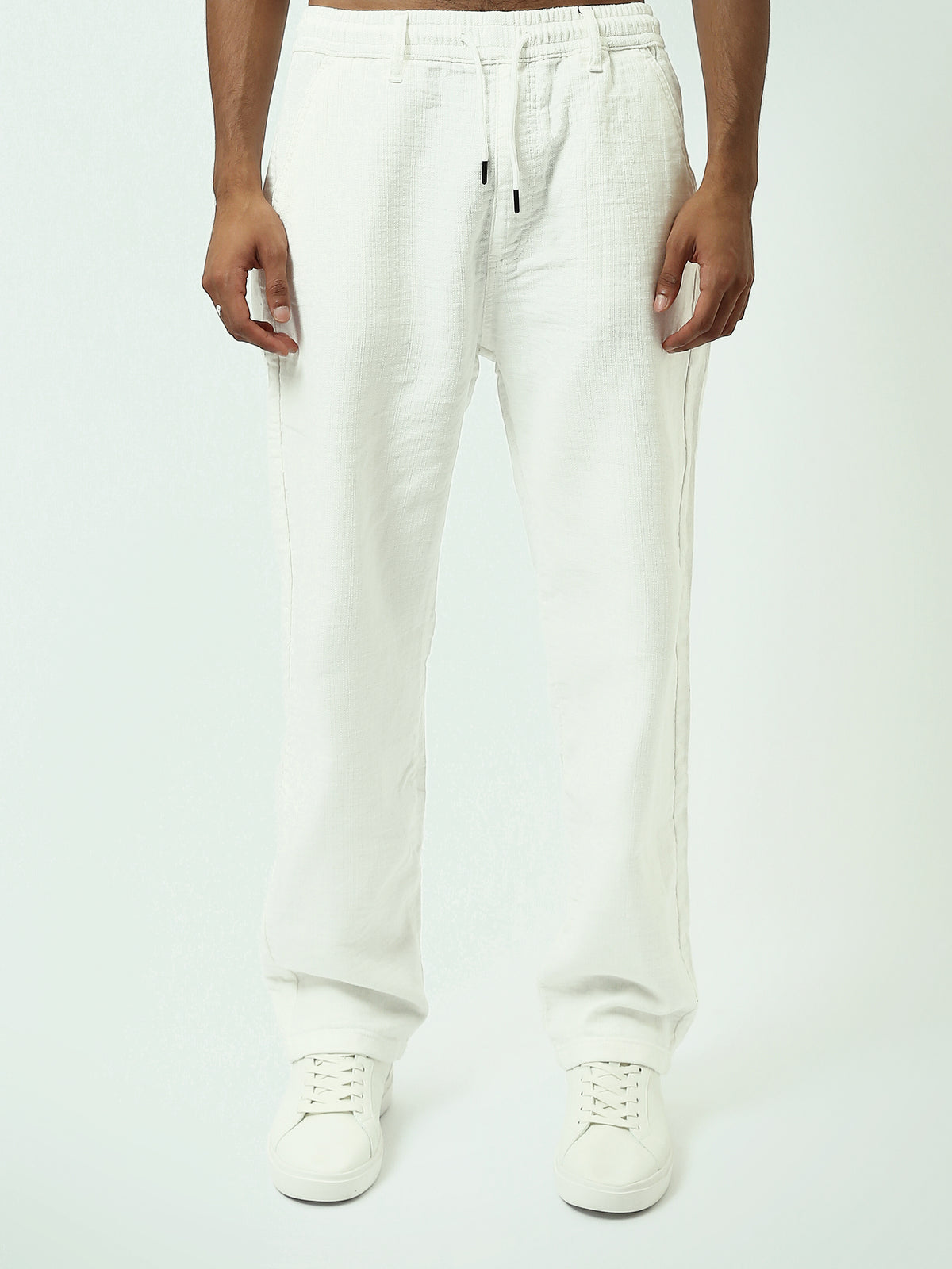 Town Team - Men's Baggy side pocket Trousers Beige Linen