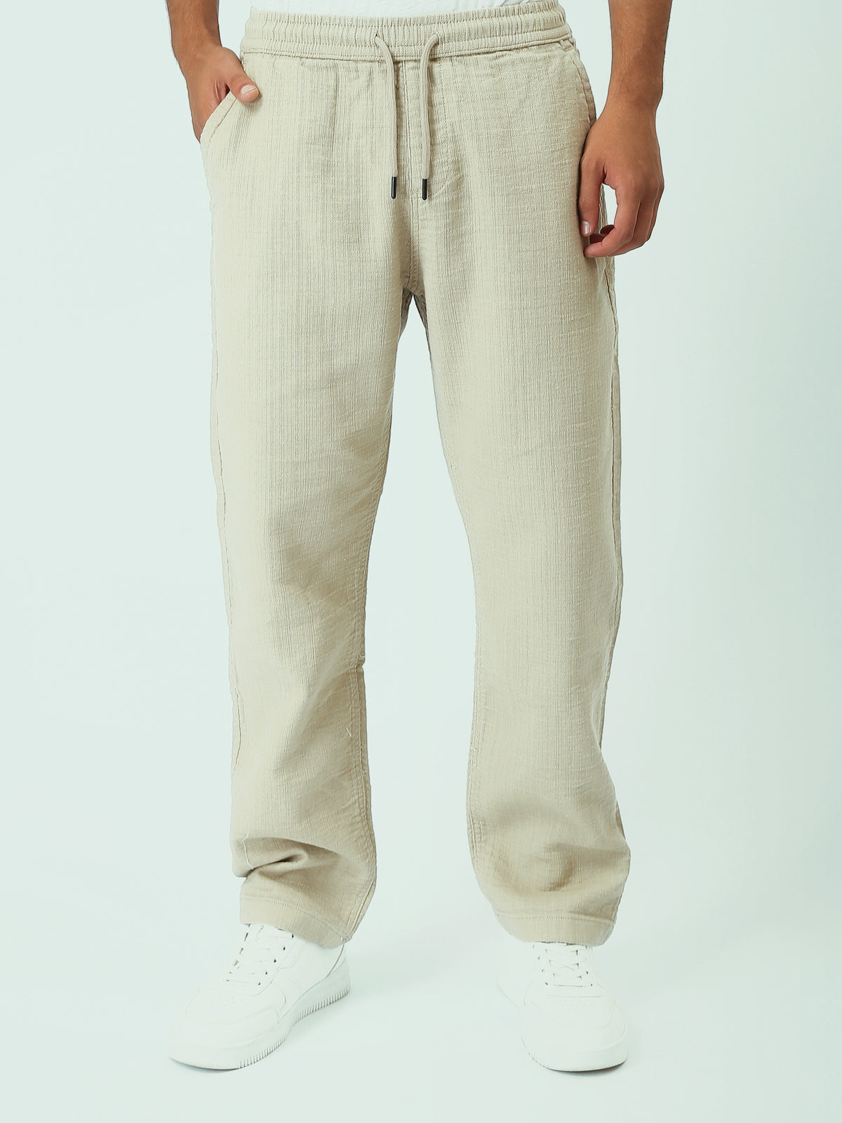 Town Team - Men's Relaxed side pocket Trousers Black Linen