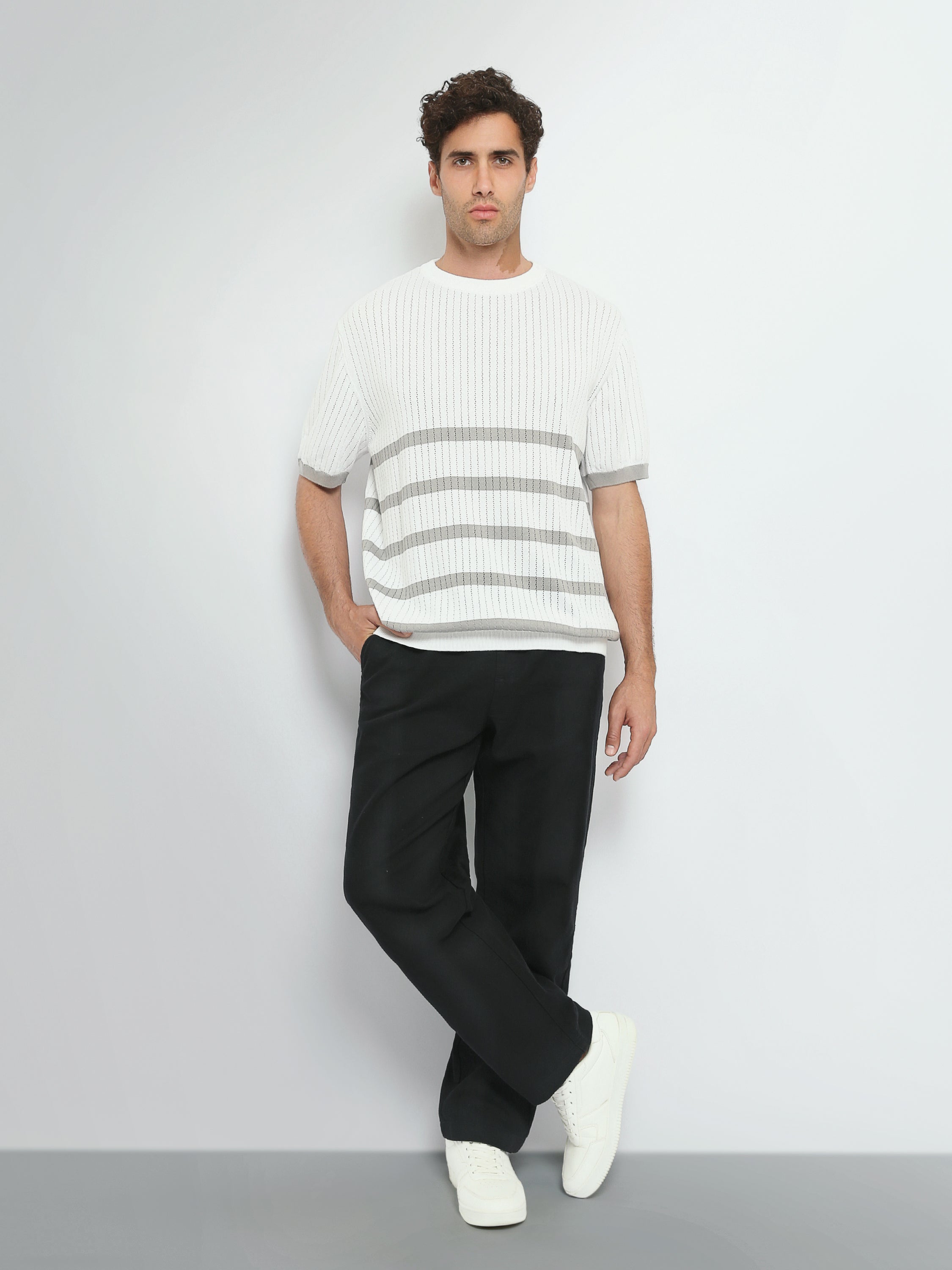 Town Team linen trousers side pocket regular fit OFF WHIT