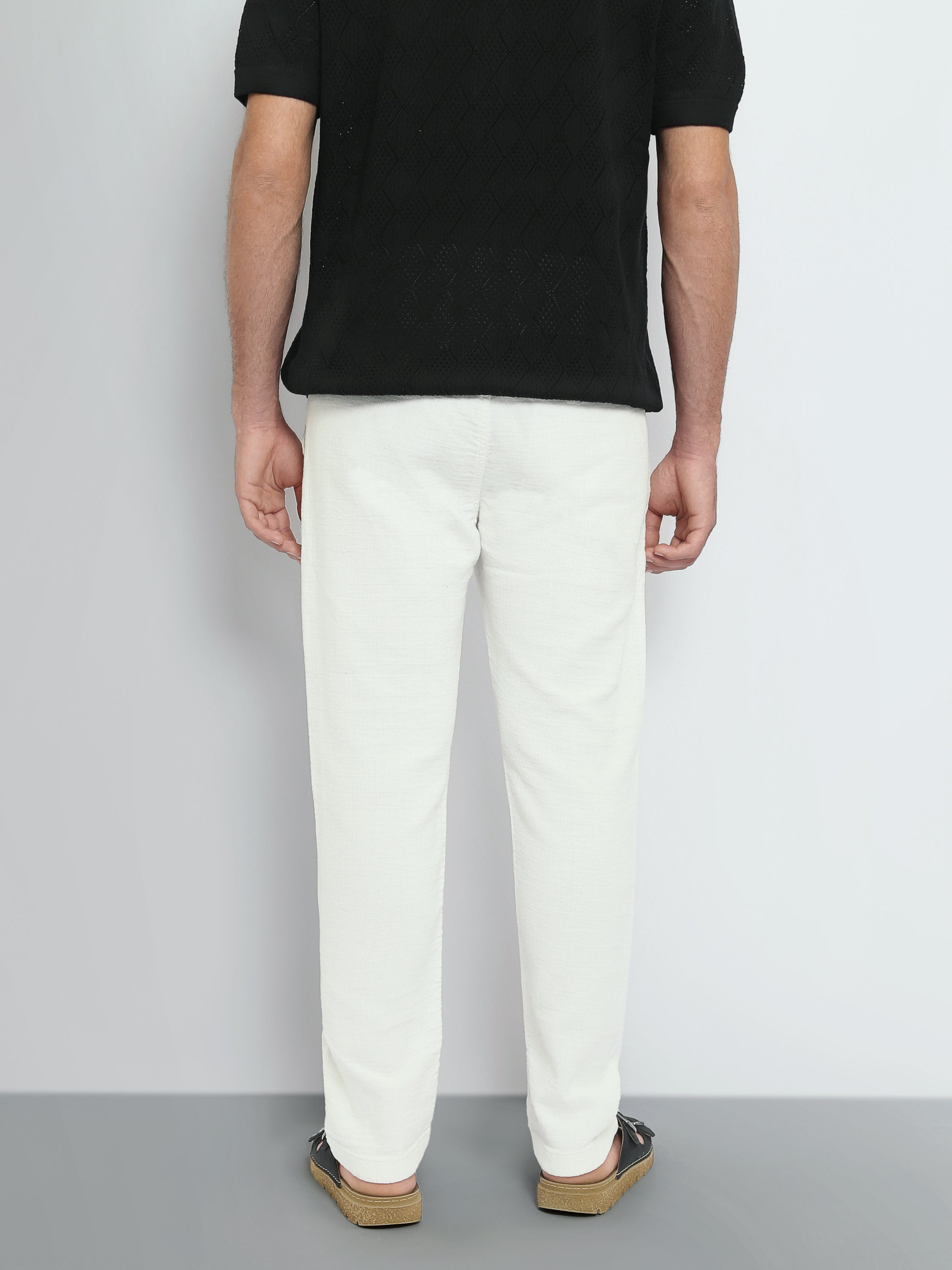 Town Team linen trousers side pocket regular fit OFF WHIT