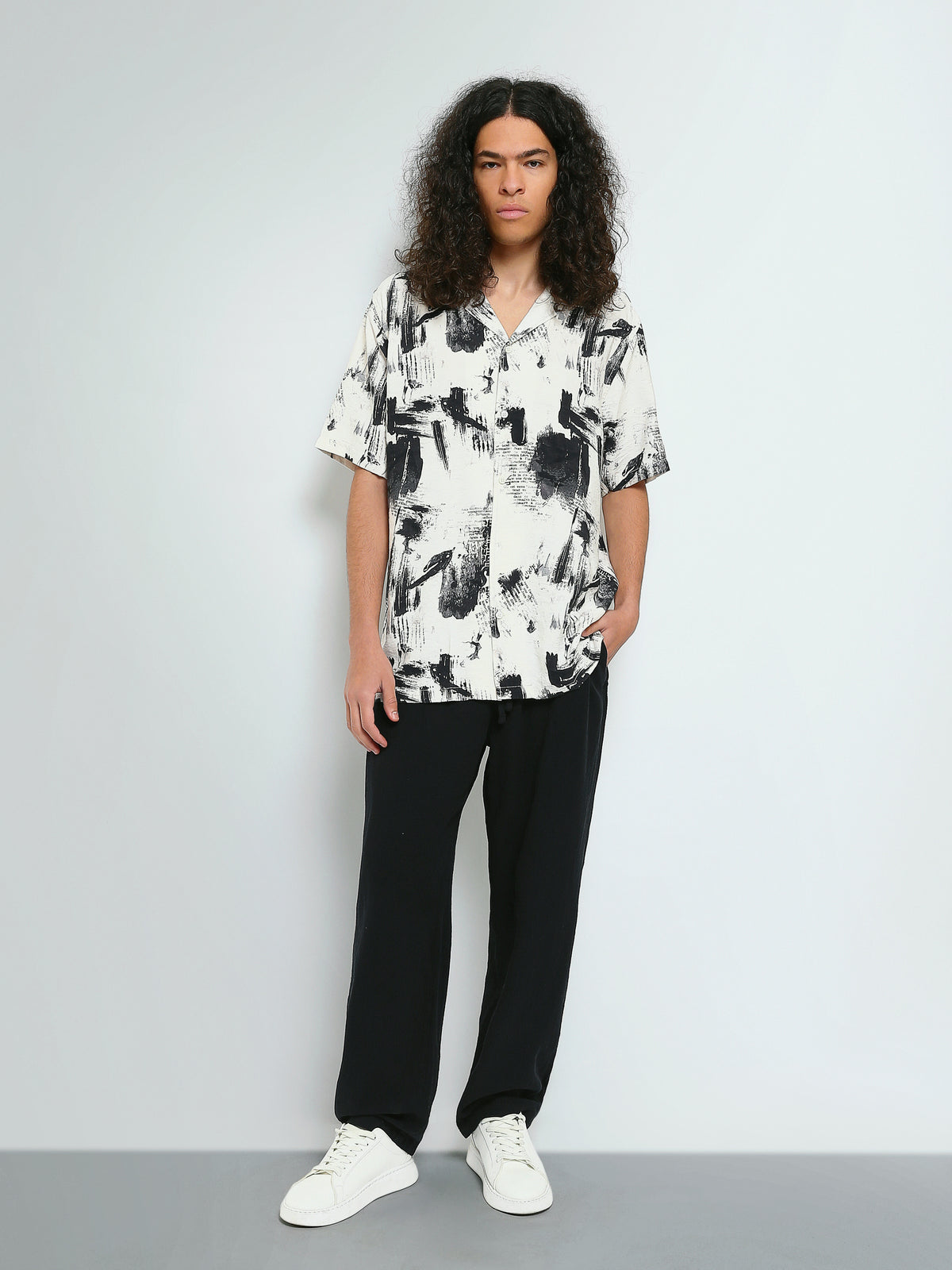 Town Team - Men's Relaxed side pocket Trousers Black Linen