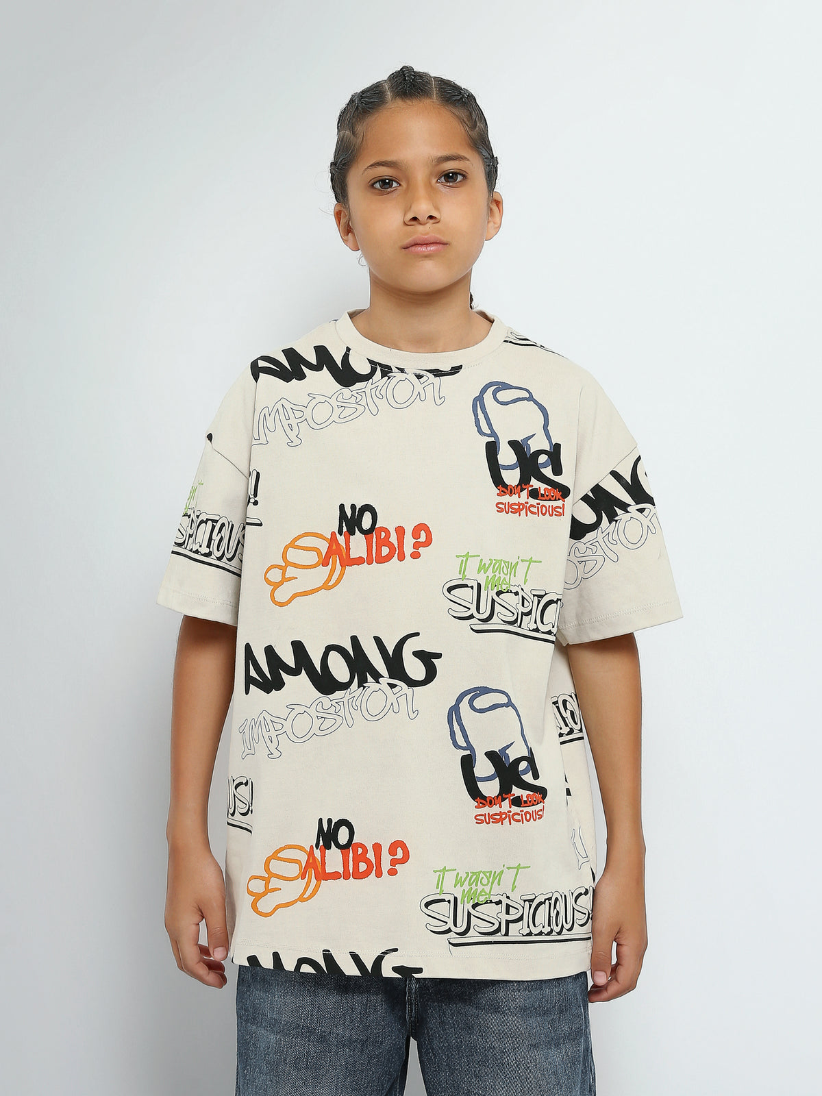 Town Team - Kids' Oversized round-neck Boys T-shirts Stone Jersey
