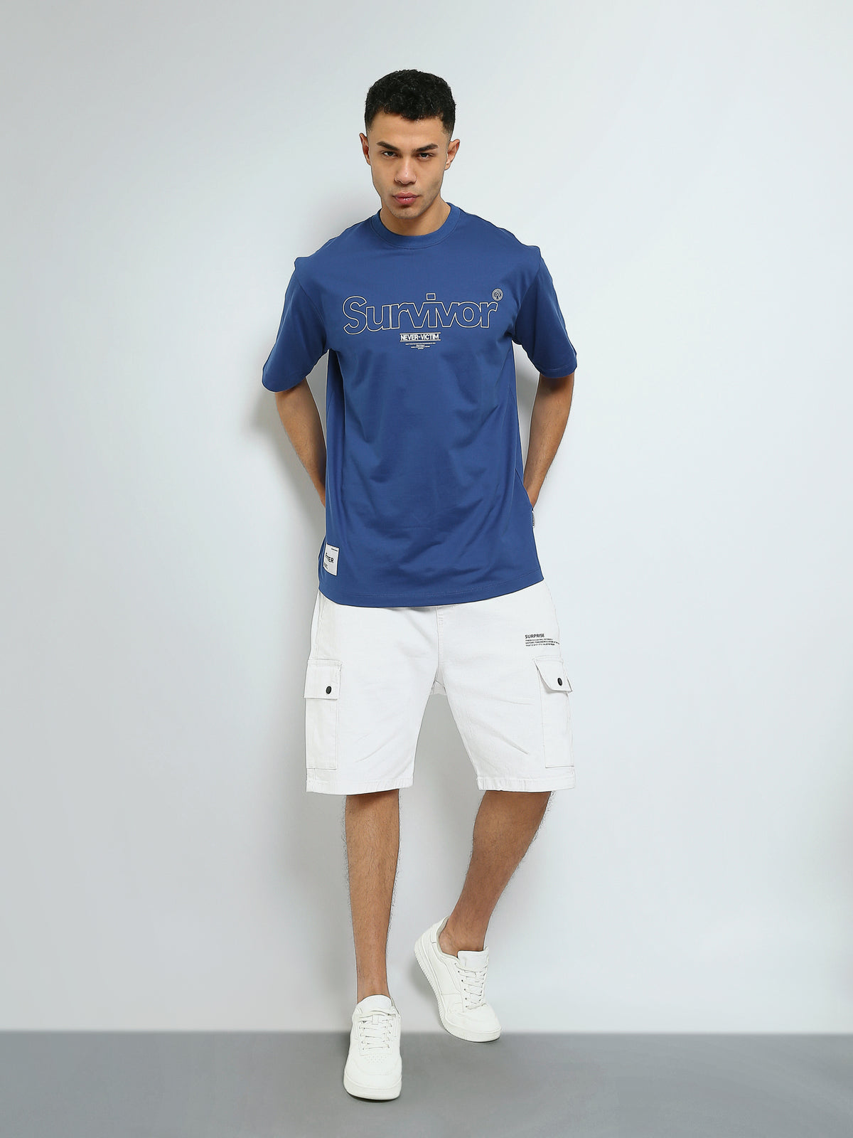 Town Team - Men's Relaxed round-neck T-shirts Blue Jersey