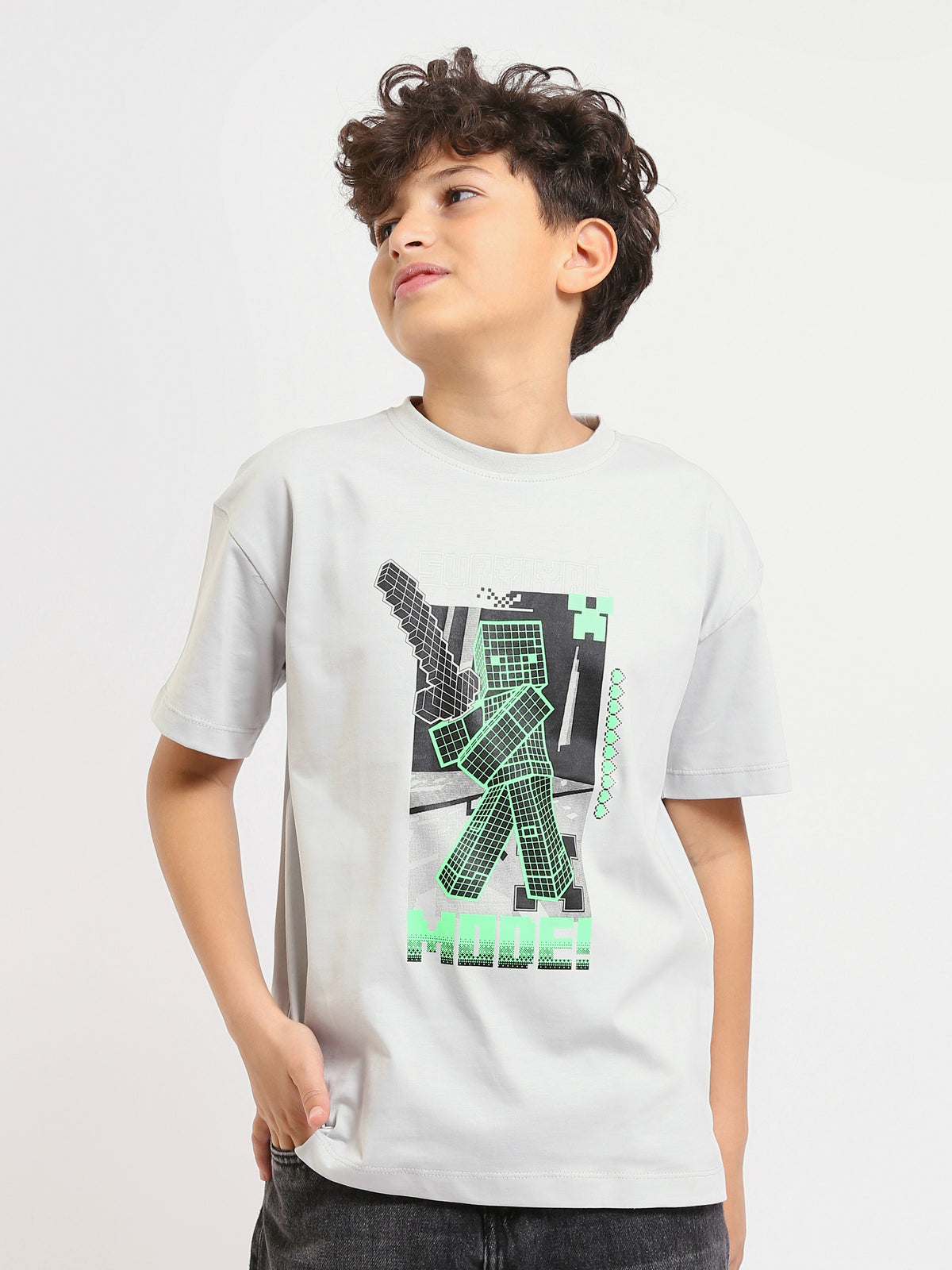 Town Team - Kids' Oversized round-neck Boys T-shirts Silver