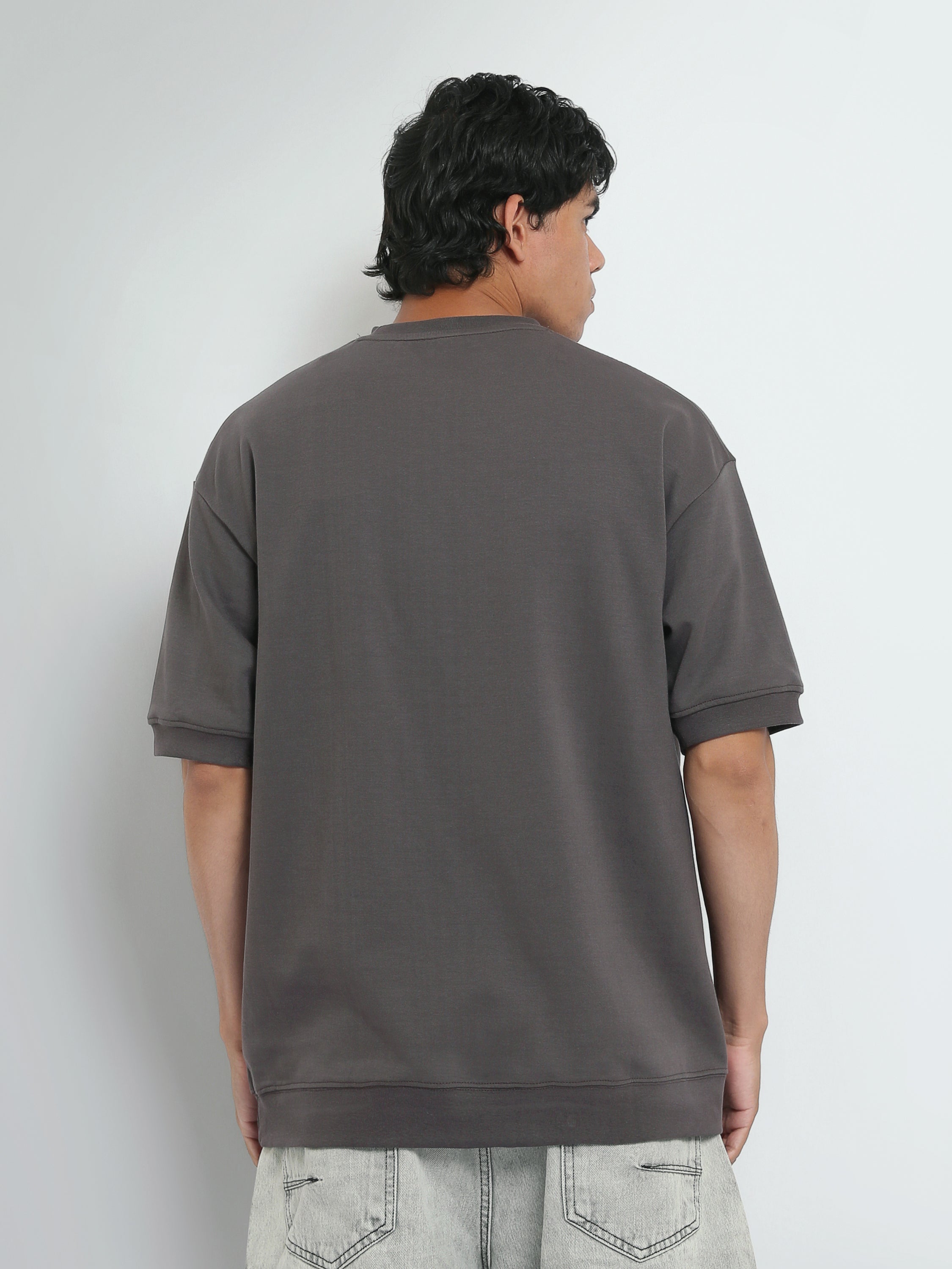 Town Team t-shirts round neck slouchy fit D-GREY