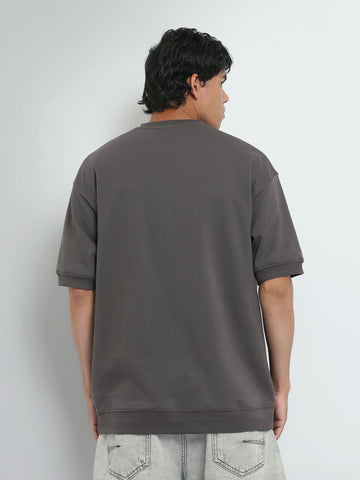 Town Team t-shirts round neck slouchy fit D-GREY